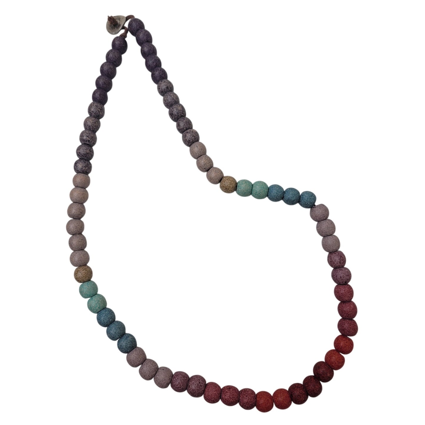 Athens Protasis Handmade Necklace w Ceramic or Clay Beads Ombre Design