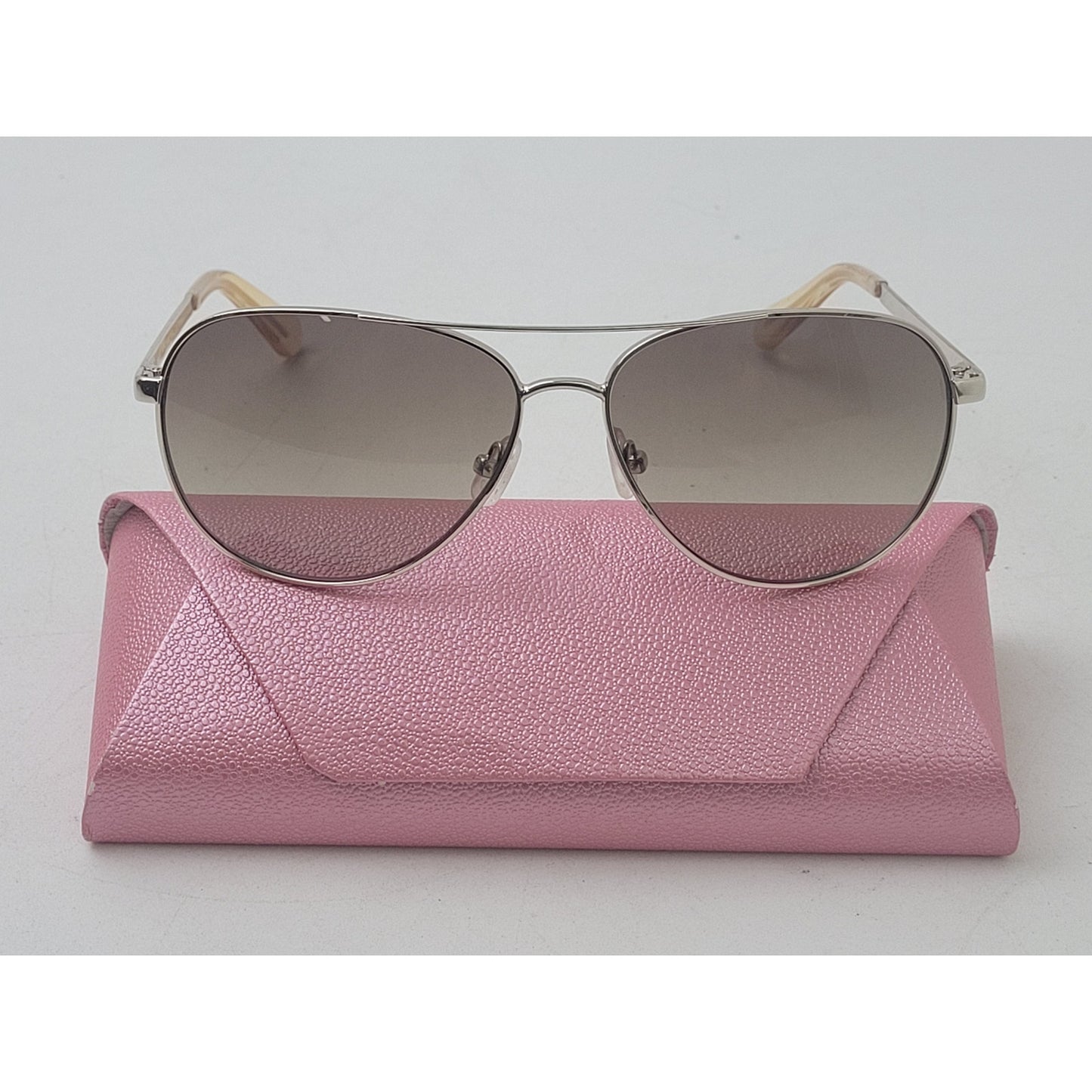 Kate Spade Emmaline Silver Metal Aviator Sunglasses EUC