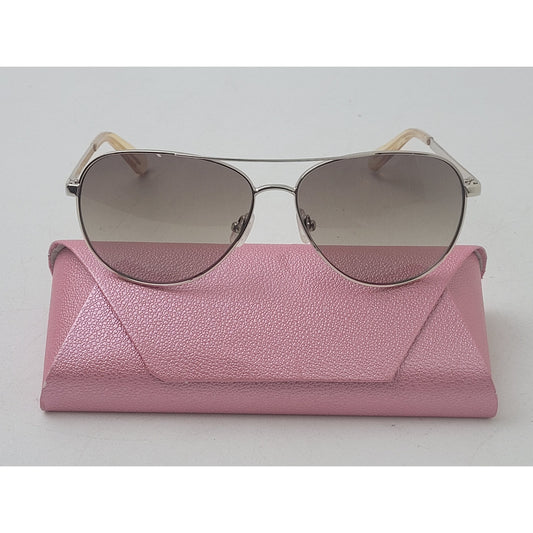 Kate Spade Emmaline Silver Metal Aviator Sunglasses EUC