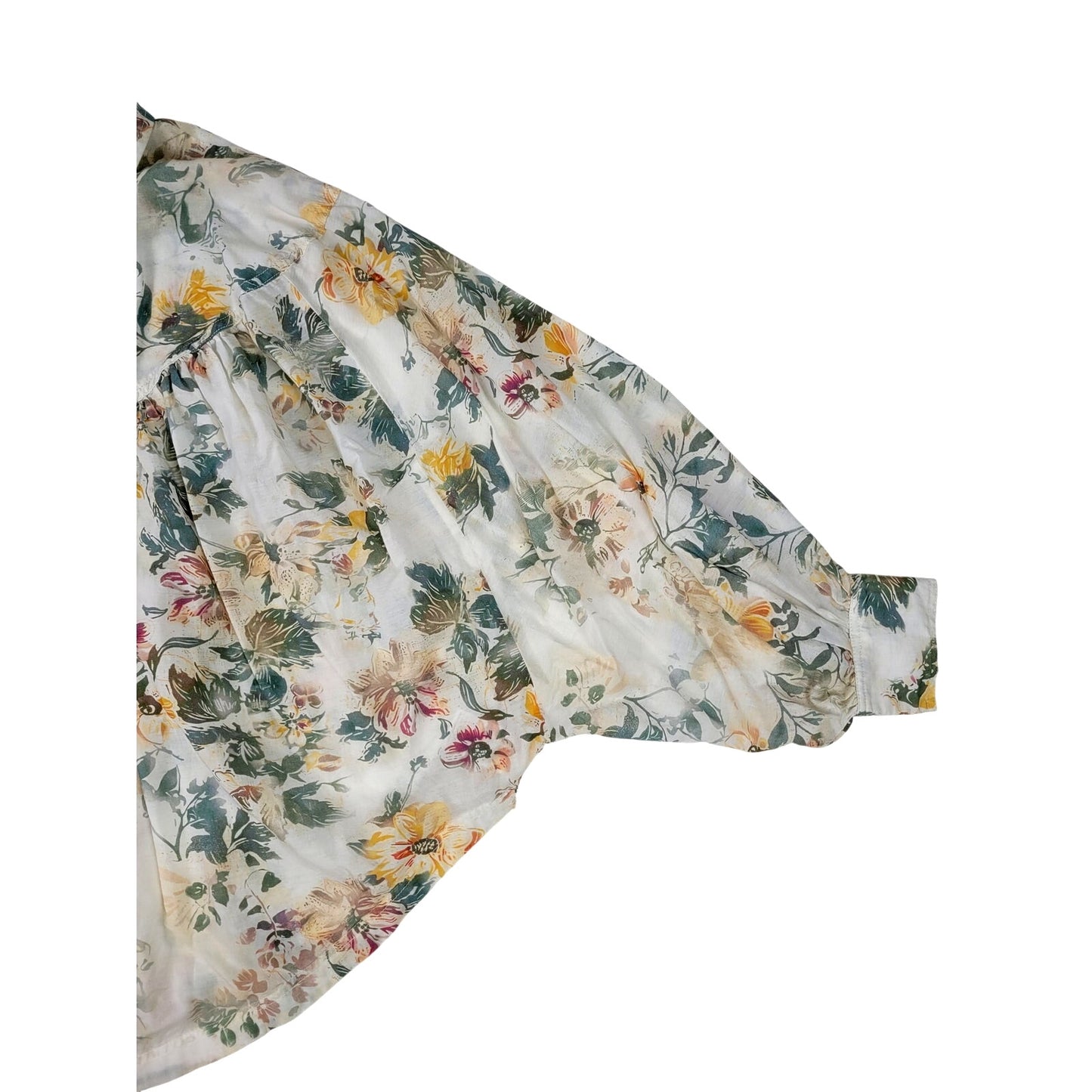 Anthropologie Pilcro Batwing Floral Button-Up Blouse Women's Sz XL