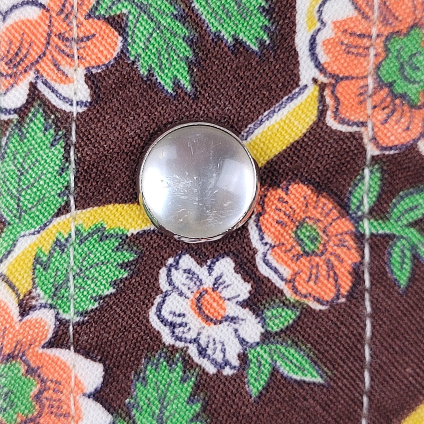 VTG 1970s Tem Tex Western Pearl Snap Floral Print Shirt Men's Sz S