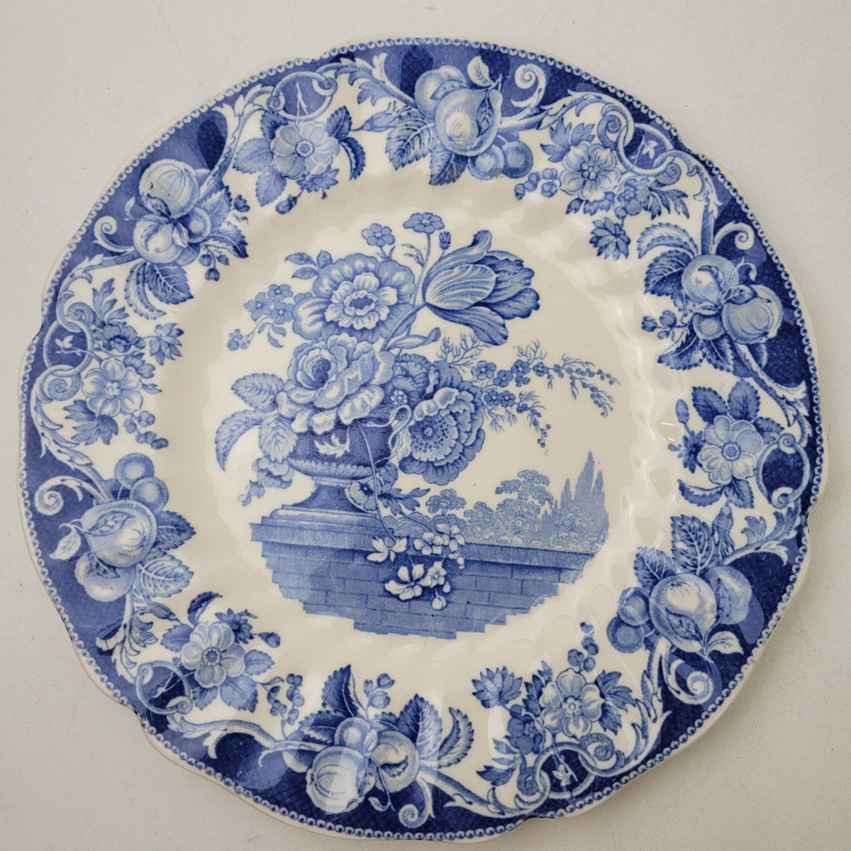 Vintage Royal Doulton Blue & White Pomeroy Pattern D6323 Dinner Plate Set of 5