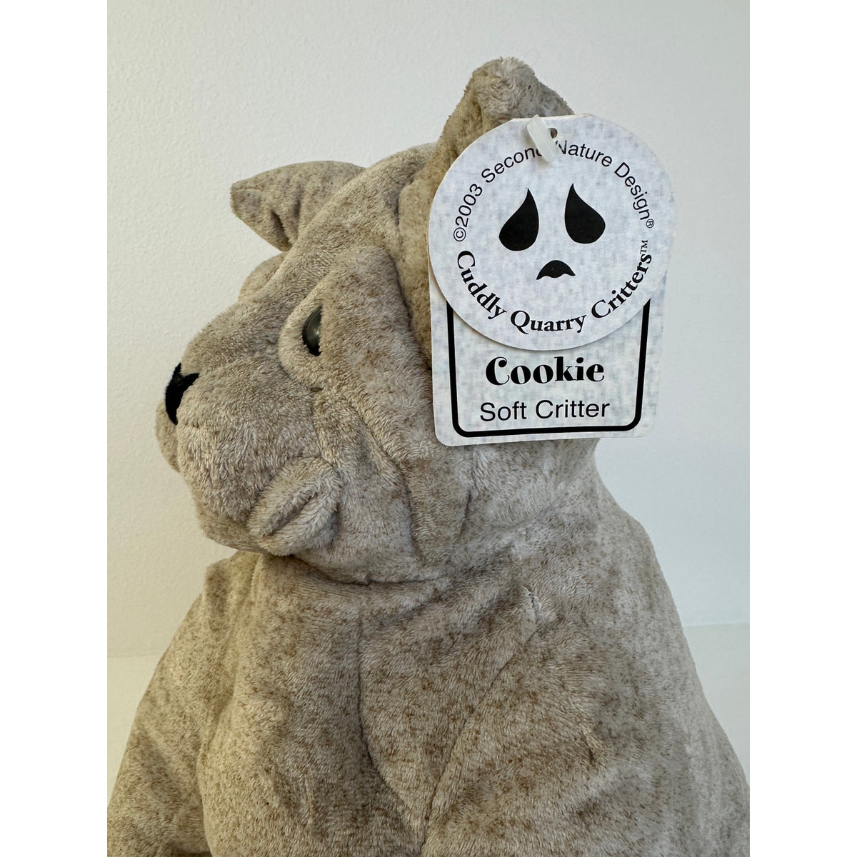 Vintage 2003 Cuddly Quarry Critters Cookie Cat Plush 15" Second Nature Design