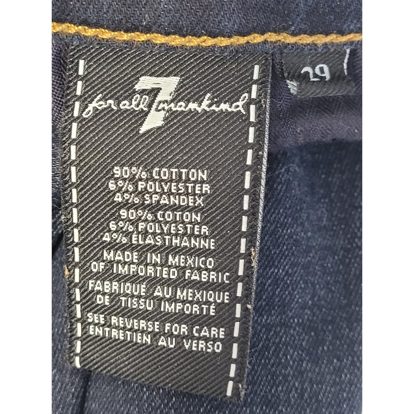 7 for All Mankind Ginger Dark Blue Jeans Flare Wide Leg Sz 29