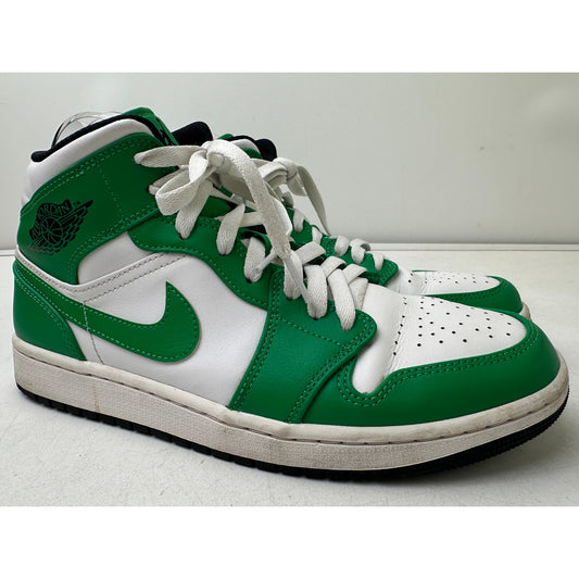 Nike Air Jordan 1 Mid Lucky Green Sneakers Men's Sz 9