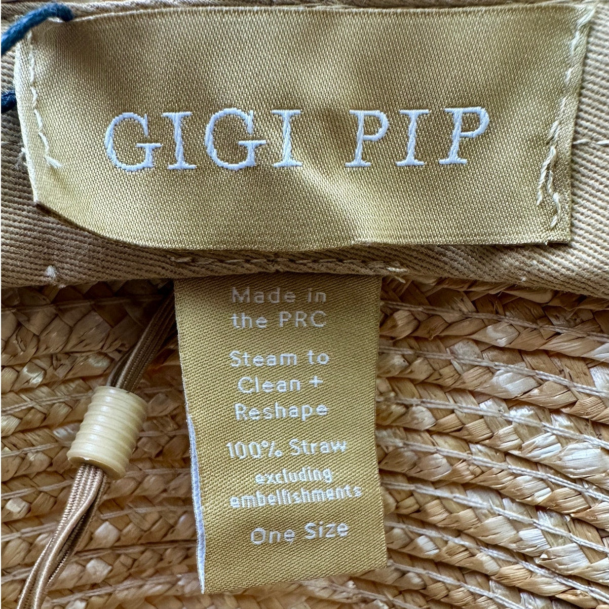 NEW Gigi Pip Isla Wide-Brim Straw Fedora Hat with Suede Band
