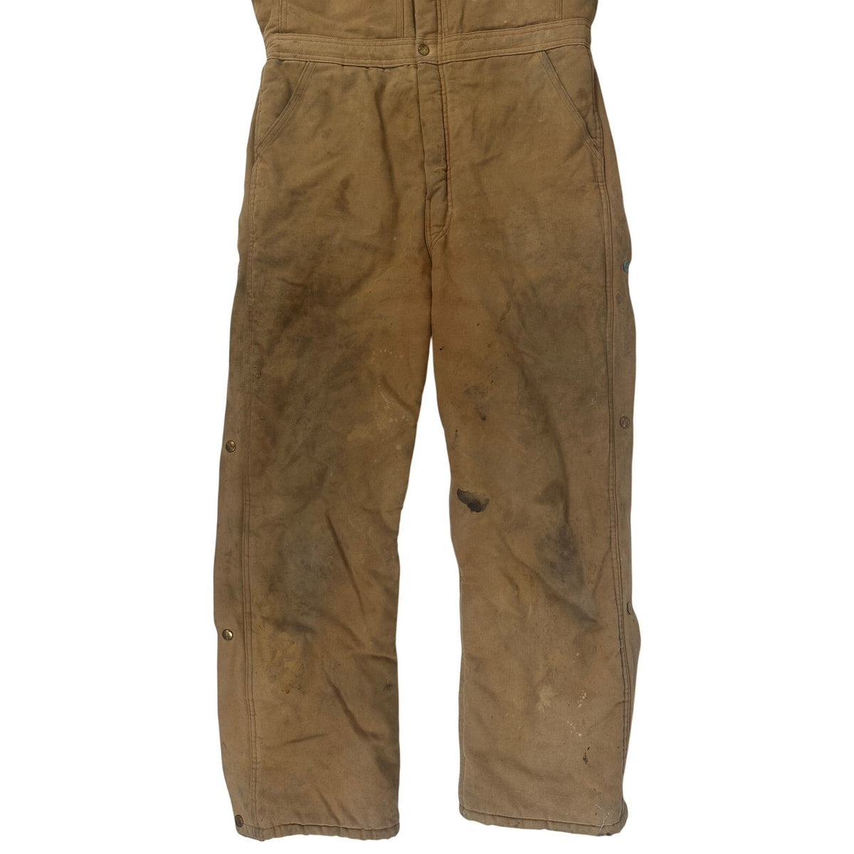 Vintage 1980s Carhartt 968QZ Brown Duck Quilt-Lined Coveralls Men's Sz 38R