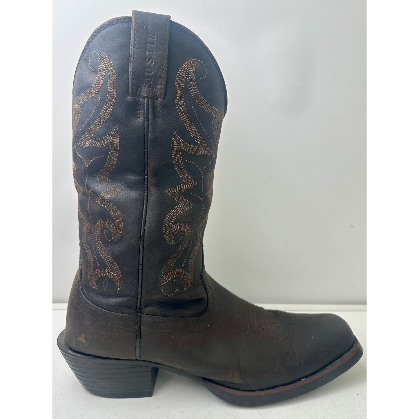 Justin Brown Leather Western Cowboy Boots Men's Sz 10