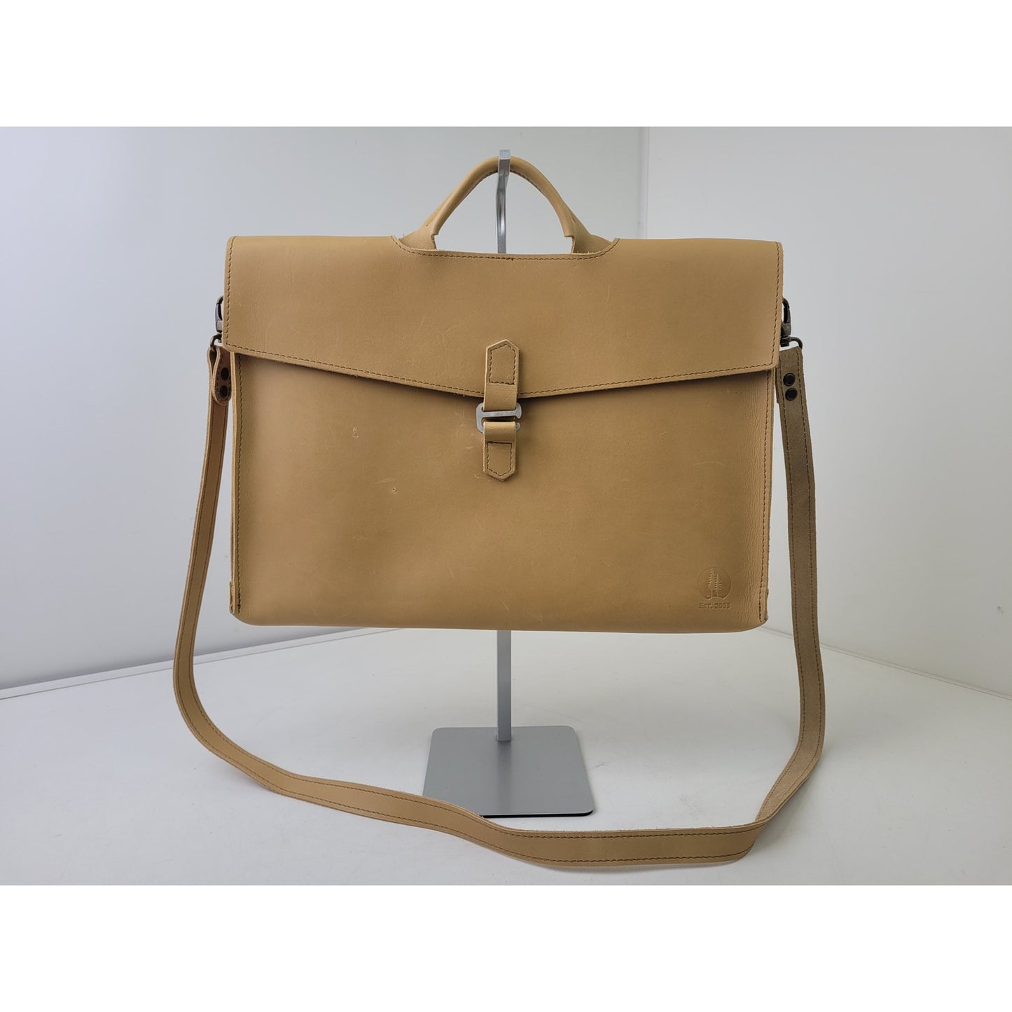 Vintage Rustico Leather Briefcase Messenger Bag Light Brown Made in USA