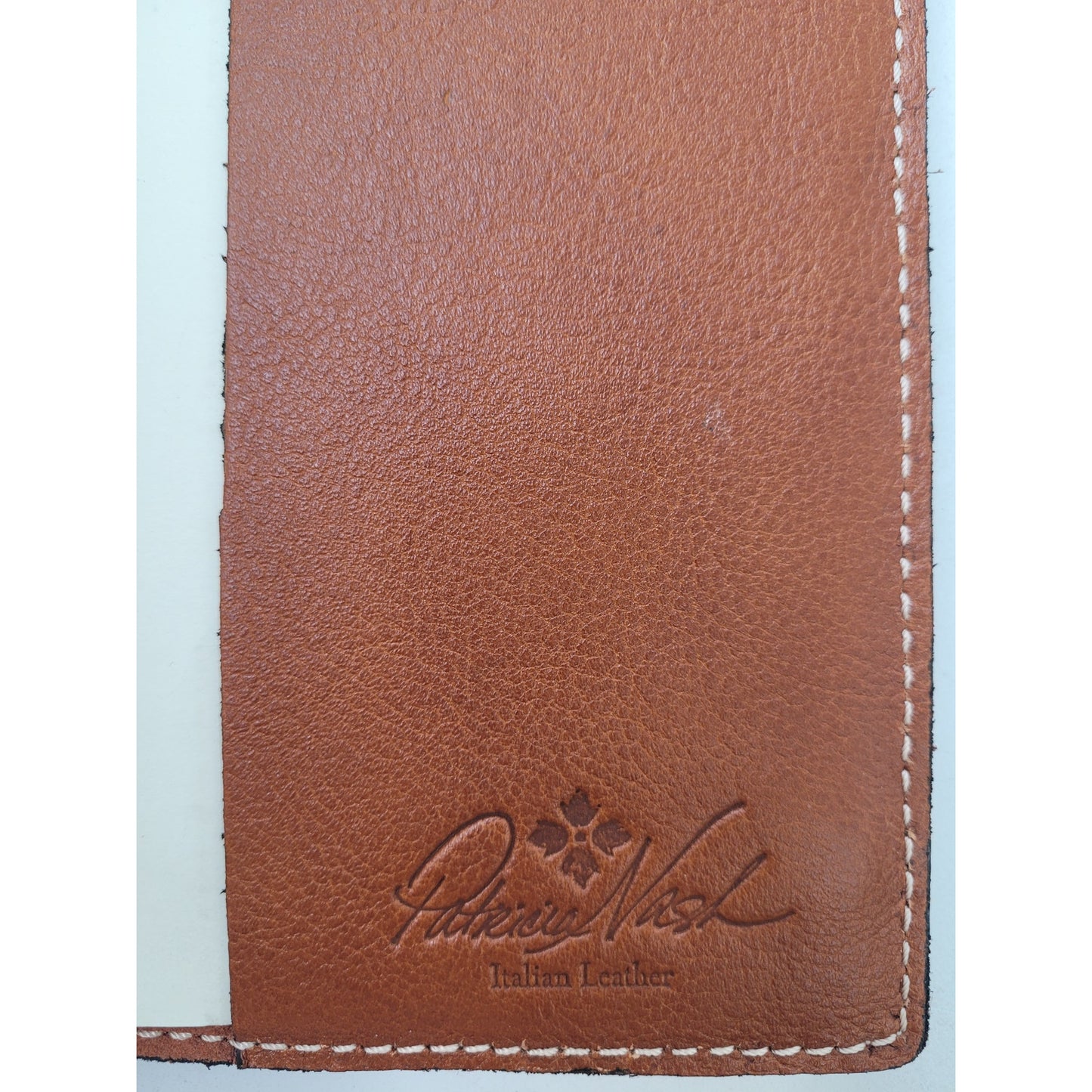 Patricia Nash Tooled Brown Leather Lined Notebook 8 1/2" x 6"