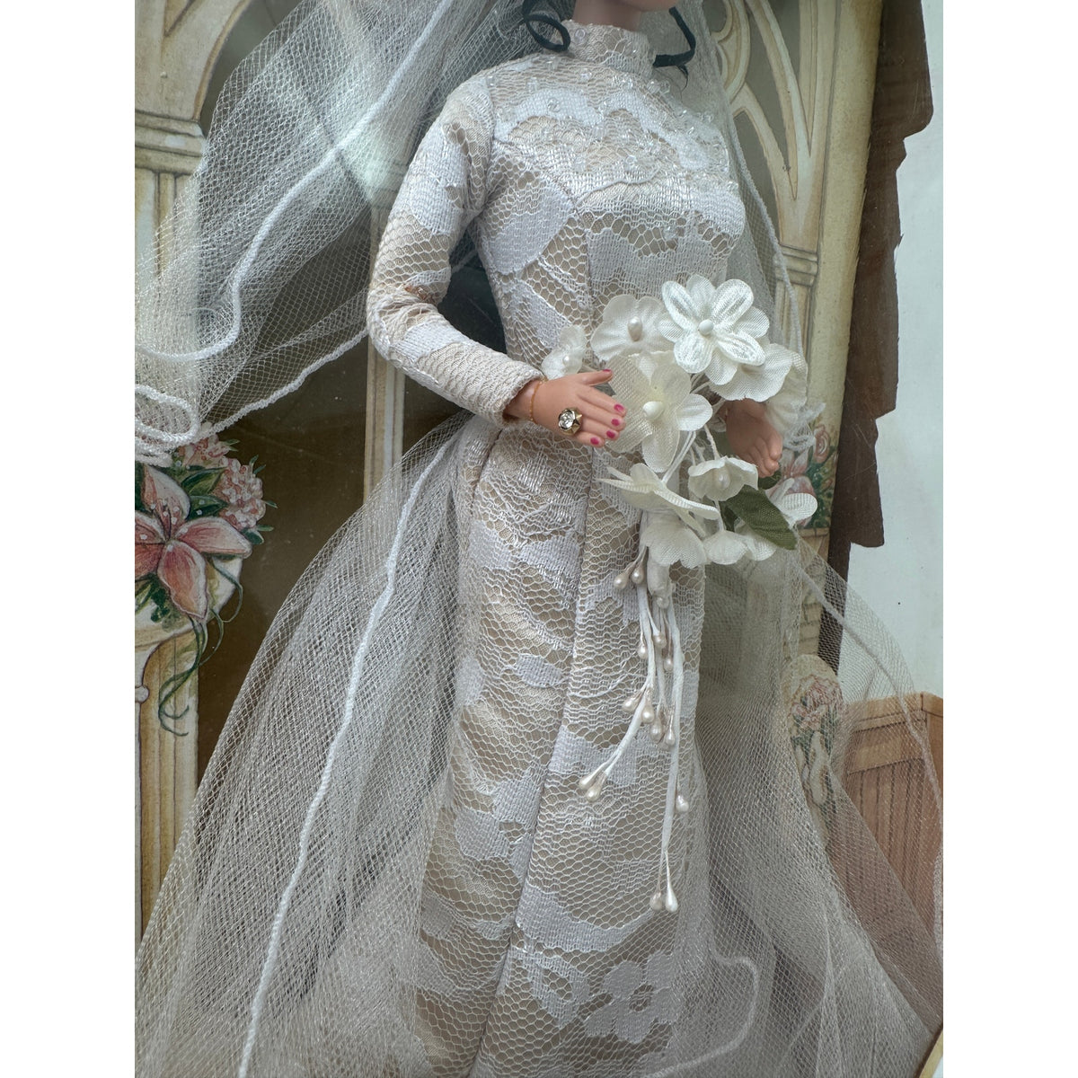 Vintage 1999 Mattel All My Children Erica Kane Champagne Lace Wedding Barbie NIB