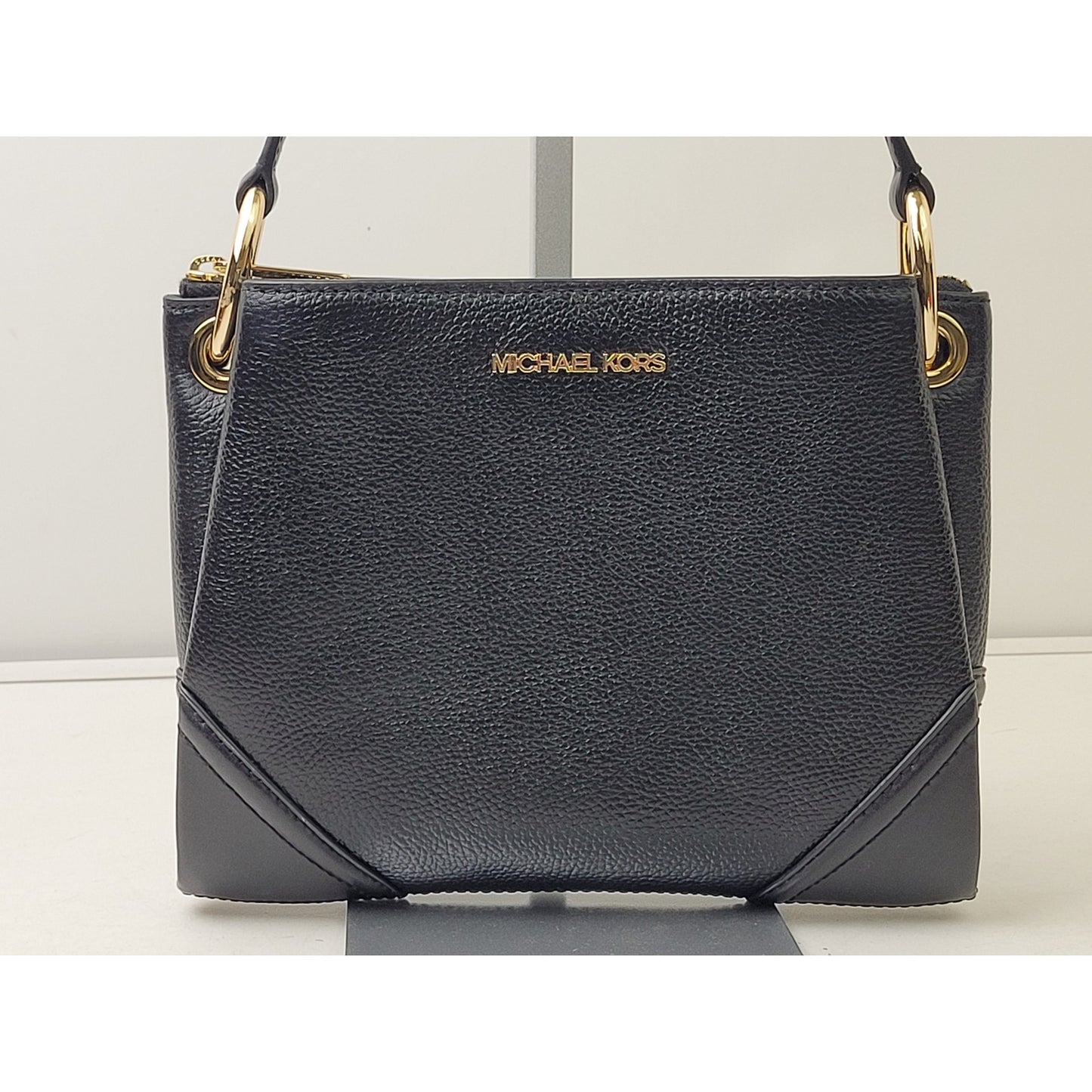 Michael Kors Nicole Medium Crossbody Leather Purse Gold-Tone Hardware EUC