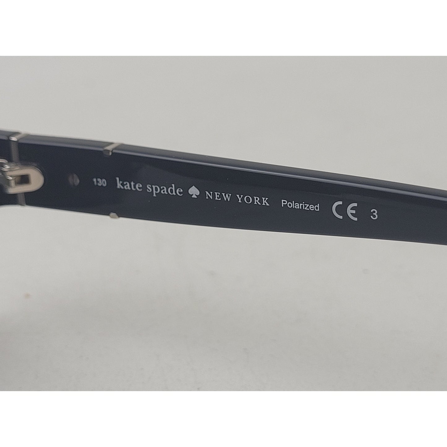 Kate Spade Polarized Sunglasses Cheyenne Black Frame Silver Hardware