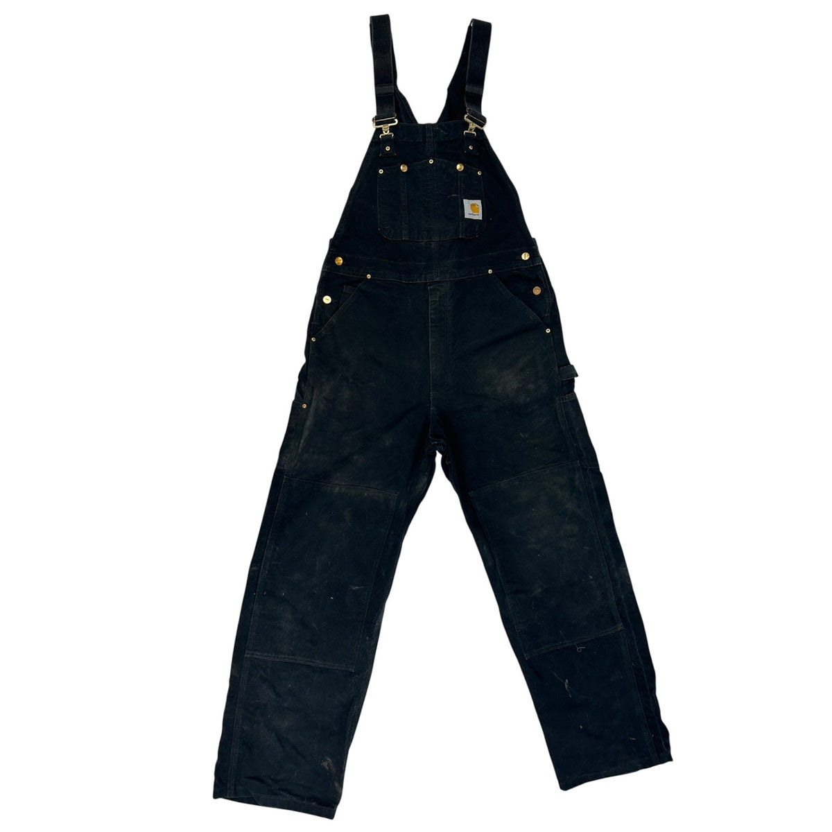 Carhartt R01 BLK Double-Knee Duck Bib Overalls Men's Sz 36x32