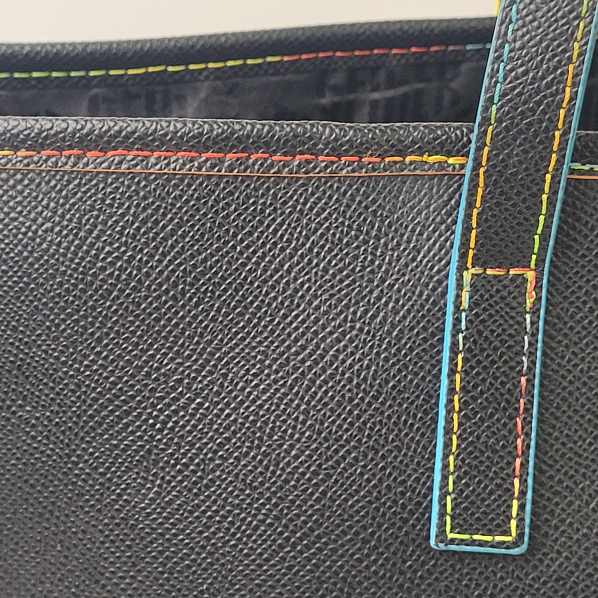 Kurt Geiger London Richmond Shopper Tote Bag Black w Neon Stitching