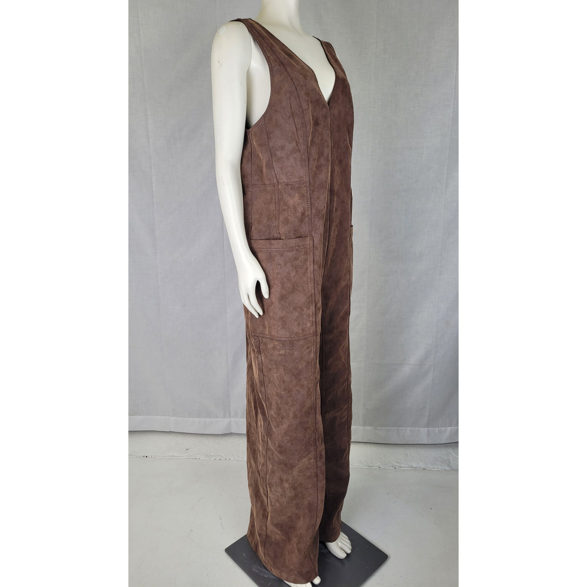 We The Free Nico Faux Suede One-Piece Brown Women's Sz M NWT