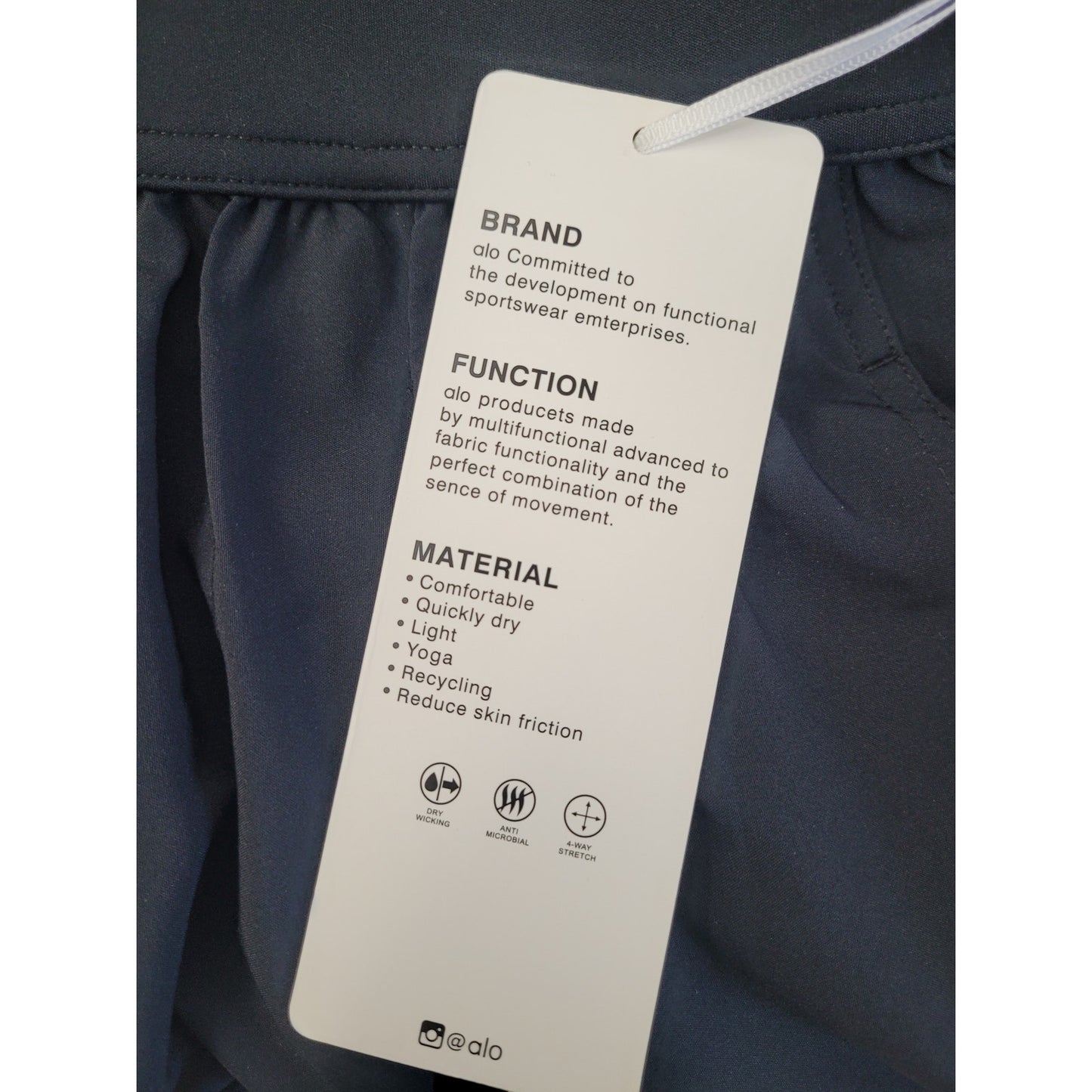Alo Yoga Wide-leg Pant Pleated Front High Rise Waistband Logo Women's Sz S NWT