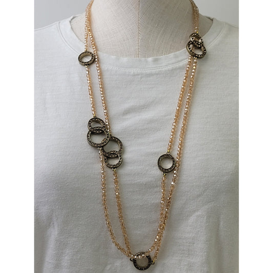 Heidi Daus The Long and Short of It Beaded Crystal Toggle Deco Necklace