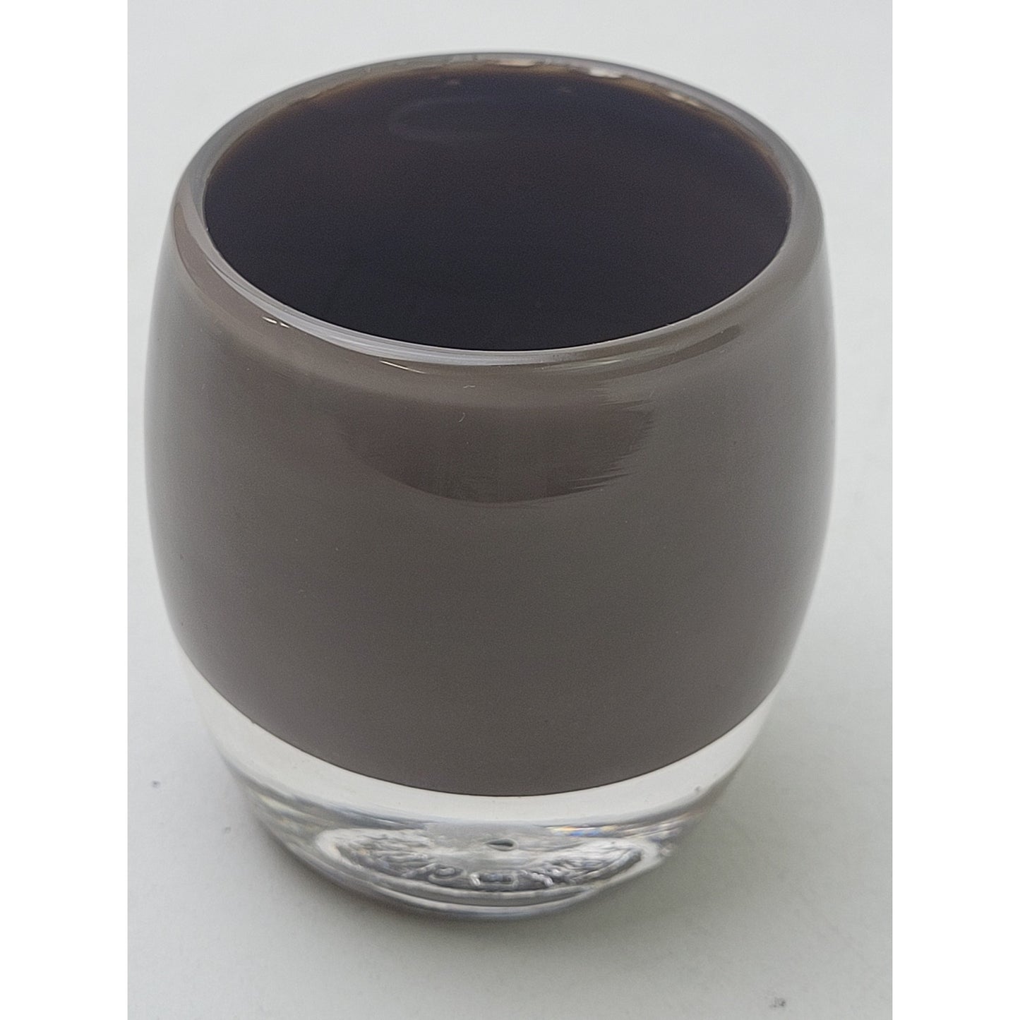 glassybaby Stormy Grey with a Hint of Mocha Handblown Glass Votive Holder