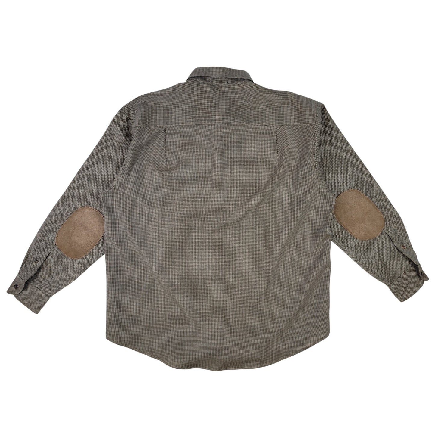 VTG Sir Pendleton Fine Worsted Wool Button Up Shirt w Suede Elbow Patches Sz XL