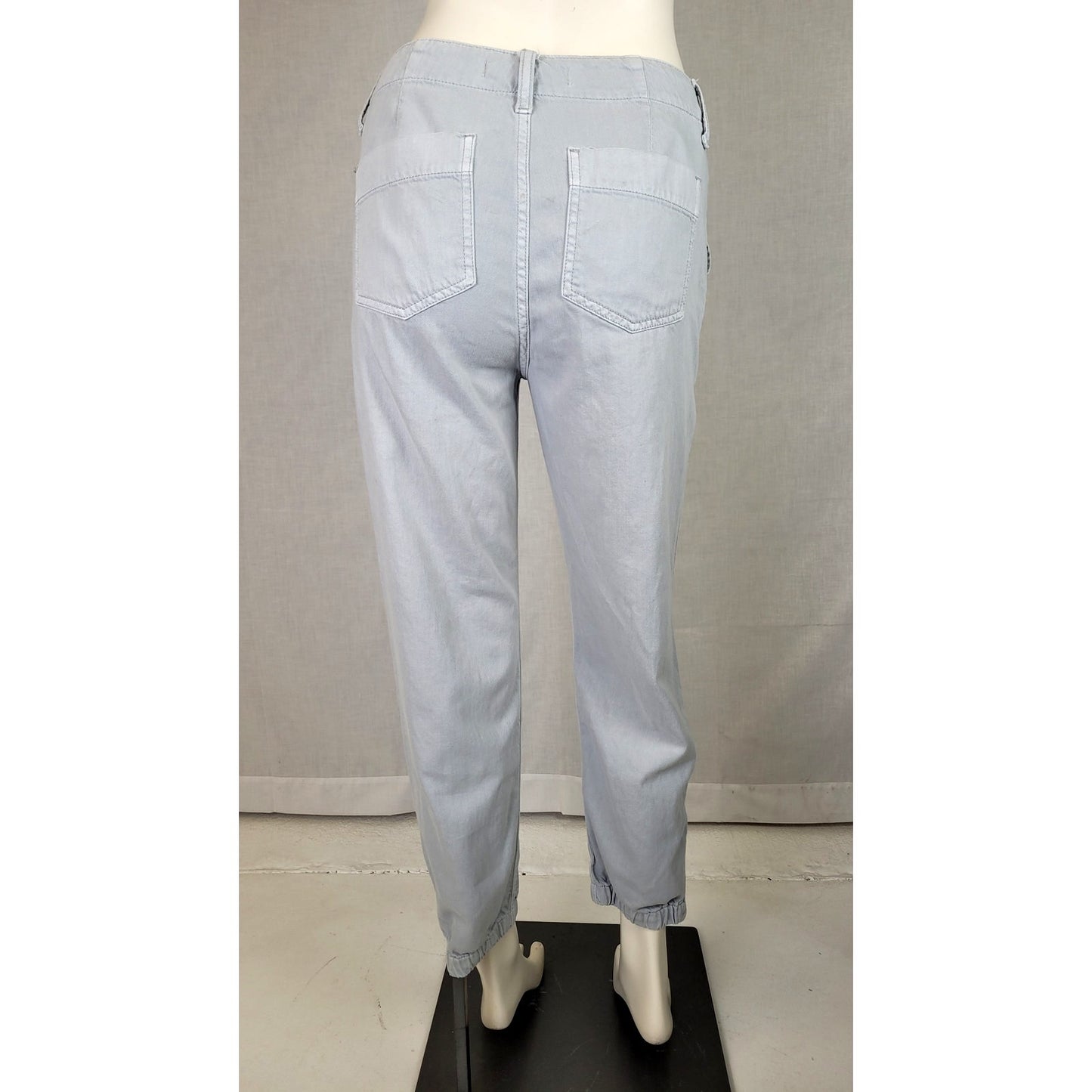 Joe's Jeans High-Rise Light Blue Joggers w Cargo Pockets & Ankle Zippers Sz 26