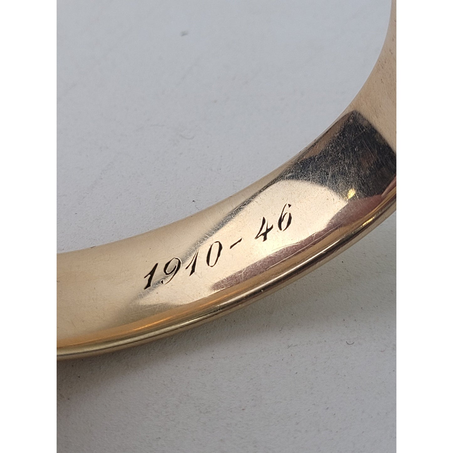 Victorian 14K Yellow GF S.B. Co. Hinged Bangle Bracelet w Floral Etching