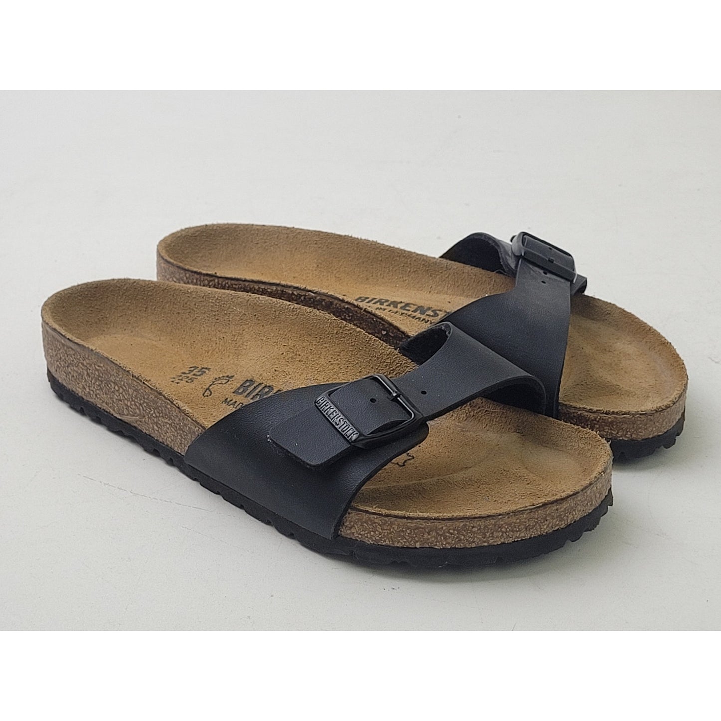 Birkenstock Madrid Sandal Black Birk-Flor Single Strap Sandal Sz 35 (Women's 4)