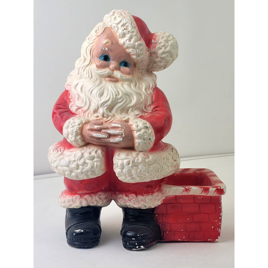 Vintage Hand-Painted Ceramic Atlantic Mold Santa Clause Figurine 16"