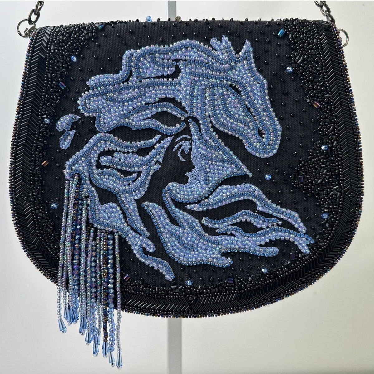 Mary Frances Disney Frozen 2 Fearless Elsa & Nokk Beaded Crossbody Saddle Bag