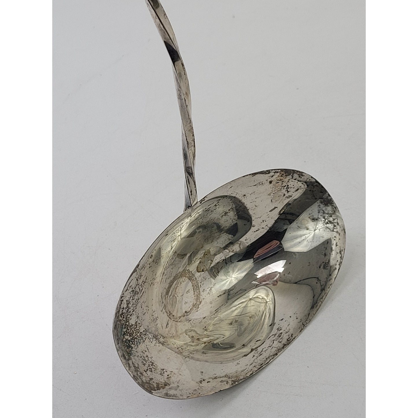 Antique Punch Ladle Intricate Handle Pattern Long Twisted Stem | 17 1/4"