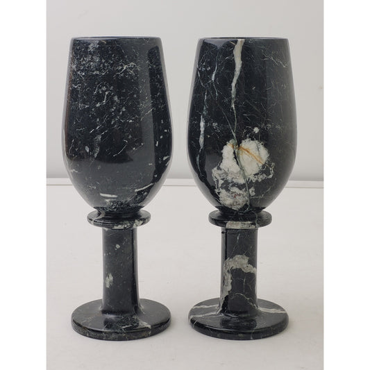 Onyx Goblets Black Marble Wine Glasses