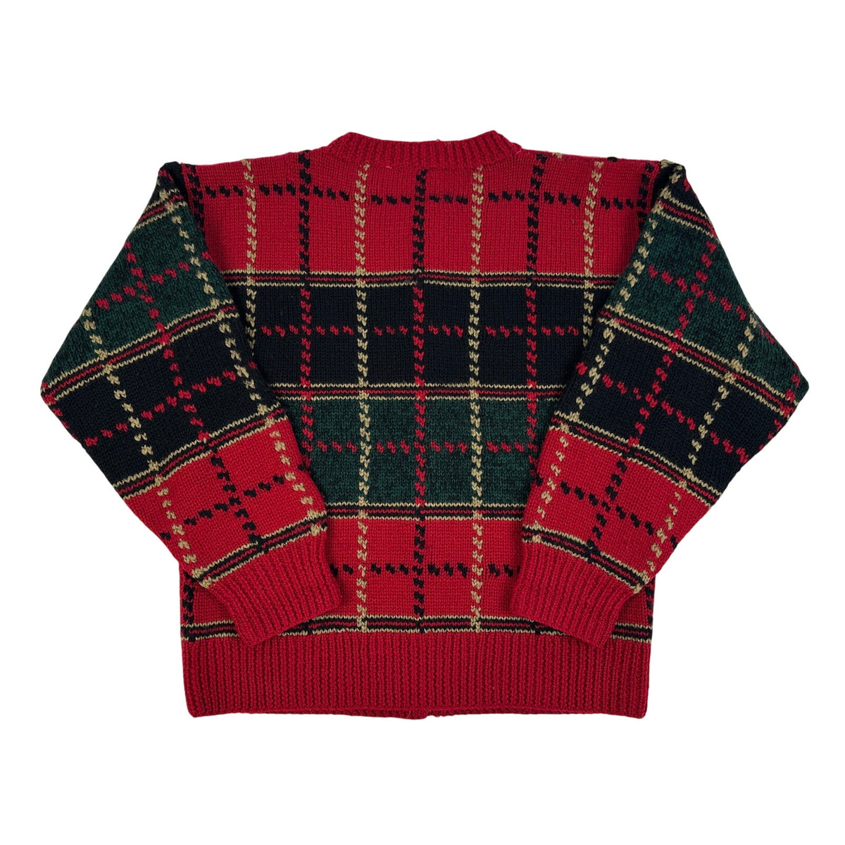 Vintage Nordstrom Point of View Plaid Goose Wool Cardigan Sweater Women's Sz M