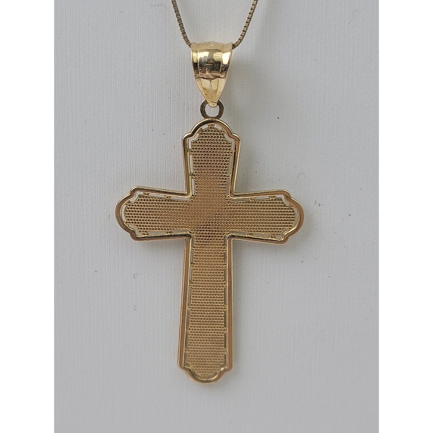 14K Yellow Gold Large Cross Pendant Charm 2" Long | 2.79 grams