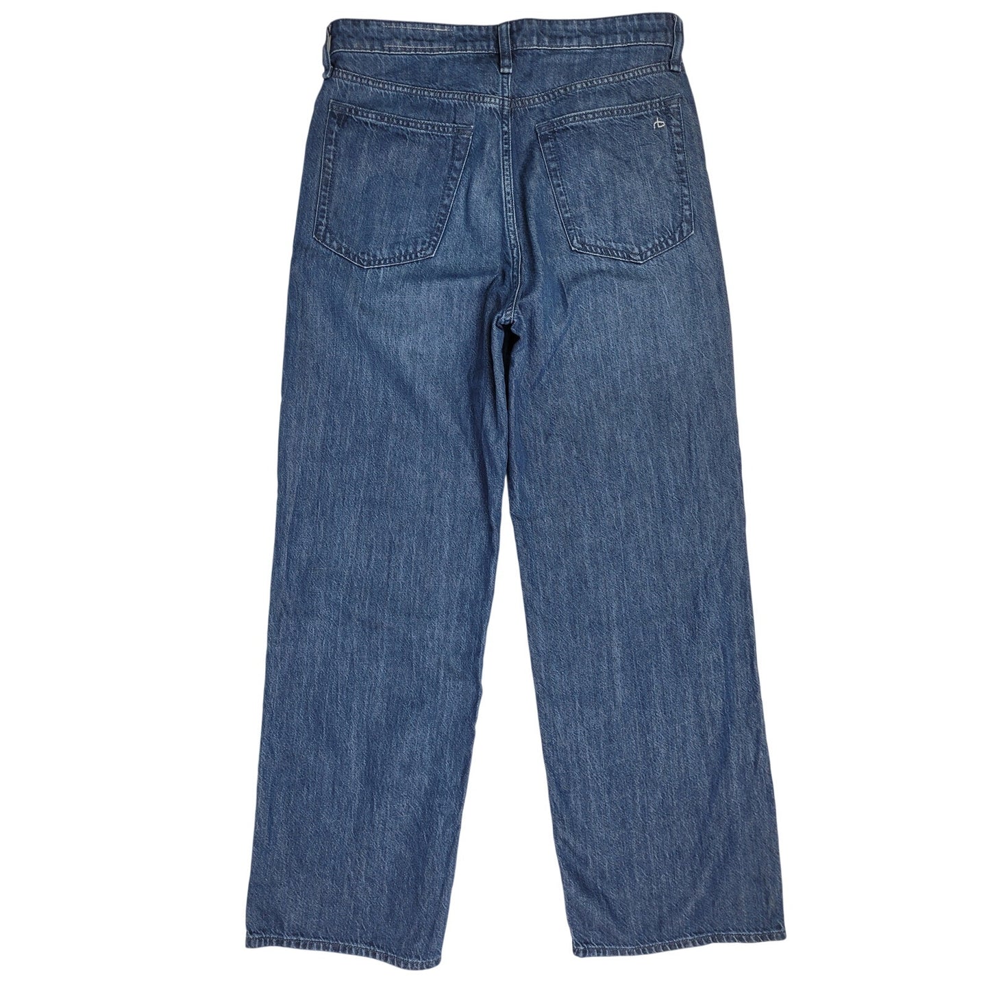 Rag & Bone Lori Mid-Rise Wide Leg Medium Wash Blue Jeans Women's Sz 27