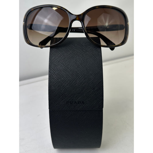 Prada PR 08OS Tortoise Shell Sunglasses W/ Black Case & Cloth