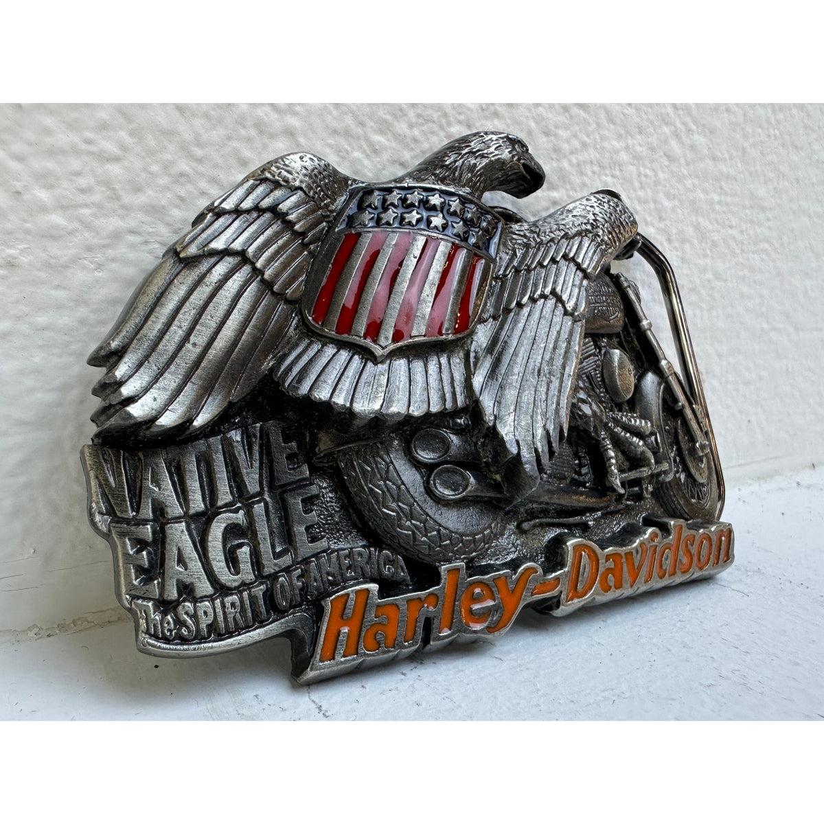 Vintage 1993 Harley-Davidson Baron USA Native Eagle H421 Belt Buckle