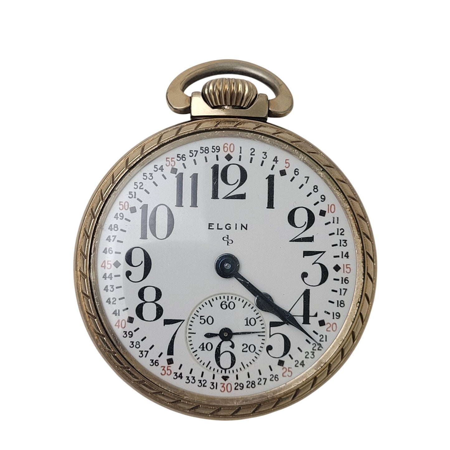 VTG Elgin Railroad-style Pocket Watch Montgomery Dial 15J 10K Rolled Gold Plate