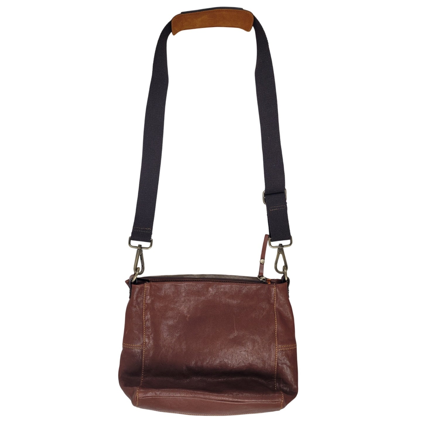 Sundance Soft Cognac Leather Crossbody Hobo Bag Purse Made in Italy