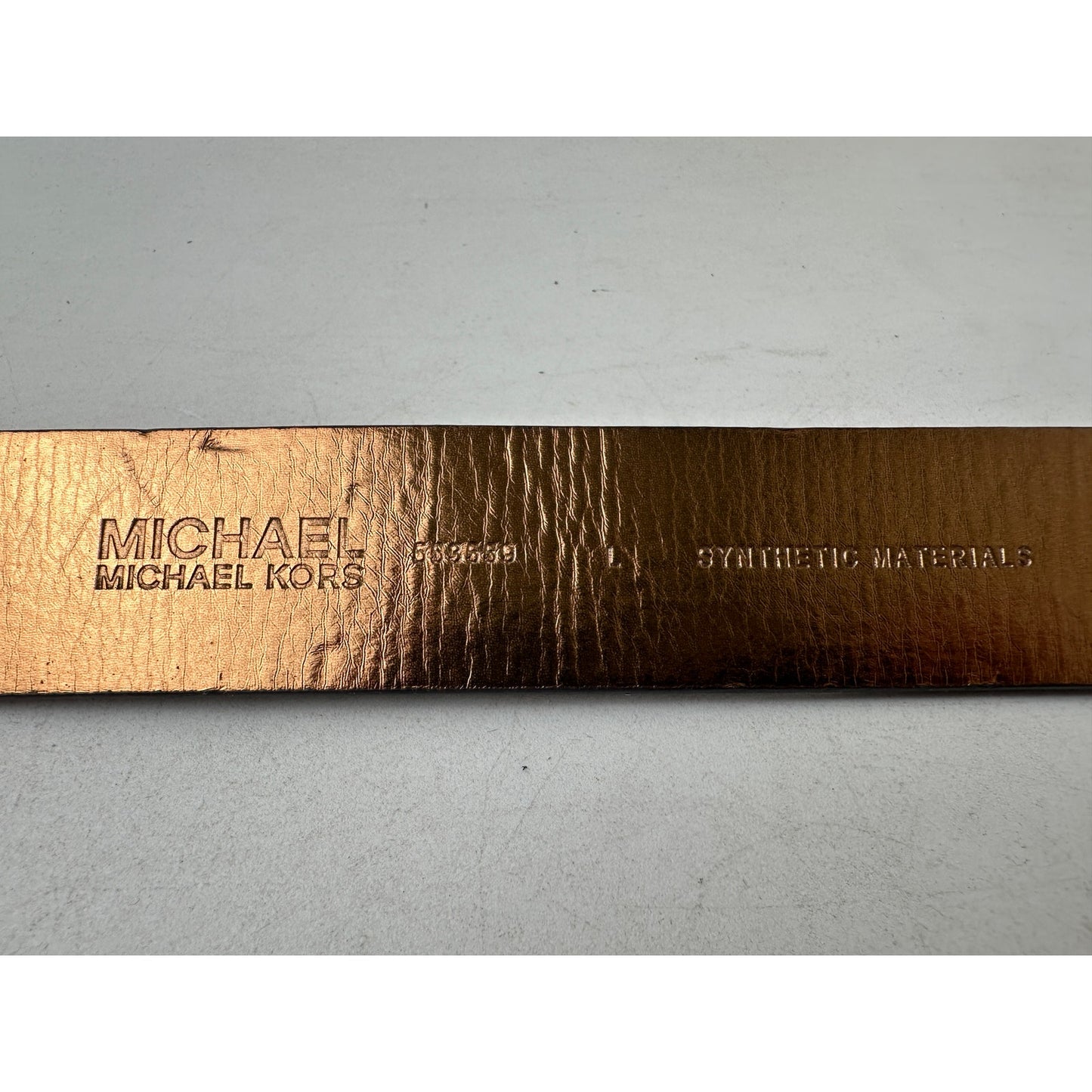 Michael Kors Signature Monogram Brown Belt W/ Gold Hardware Women's Sz L NWT