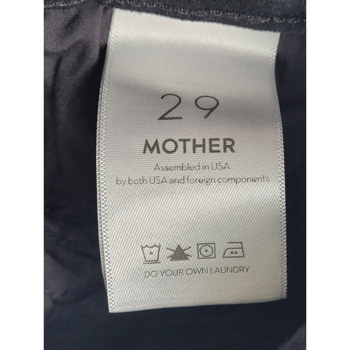 MOTHER The Stunner Zip Ankle Step Fray Grey Black Skinny Jeans Women's Sz 29