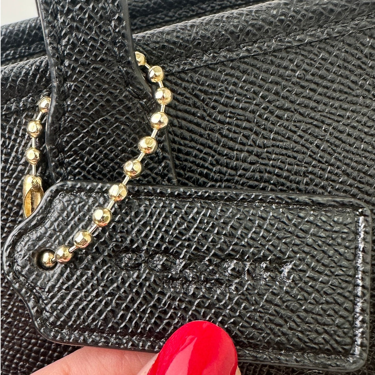 Coach City Zip Black Crossgrain Leather Tote Bag