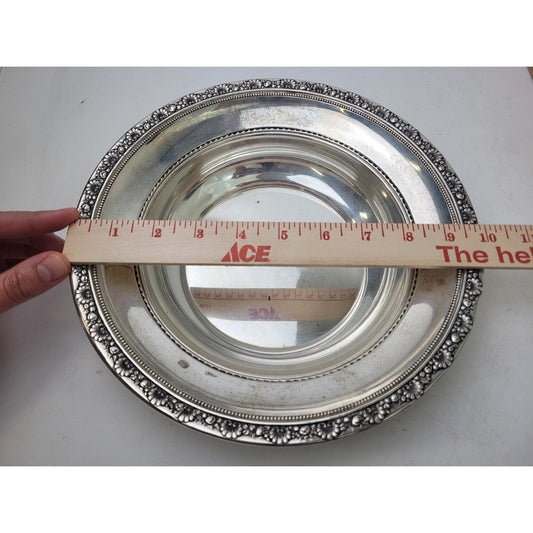 Medici Sterling Silver 10" Diameter Bowl w Decorative Trim 2 1/8" H | 10.5 Oz