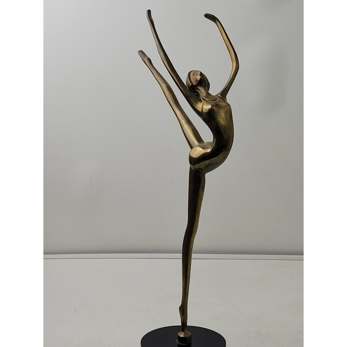 VTG Mid-Century Modern Brass Ballerina Figurine Sculpture | 17.5" Tall