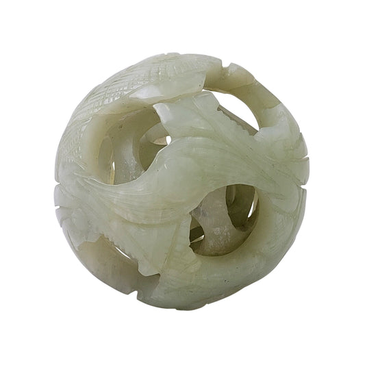 Hand-carved Jade Chinese Puzzle Ball Happiness Ball | 5 Layers | 3 1/2" Diameter