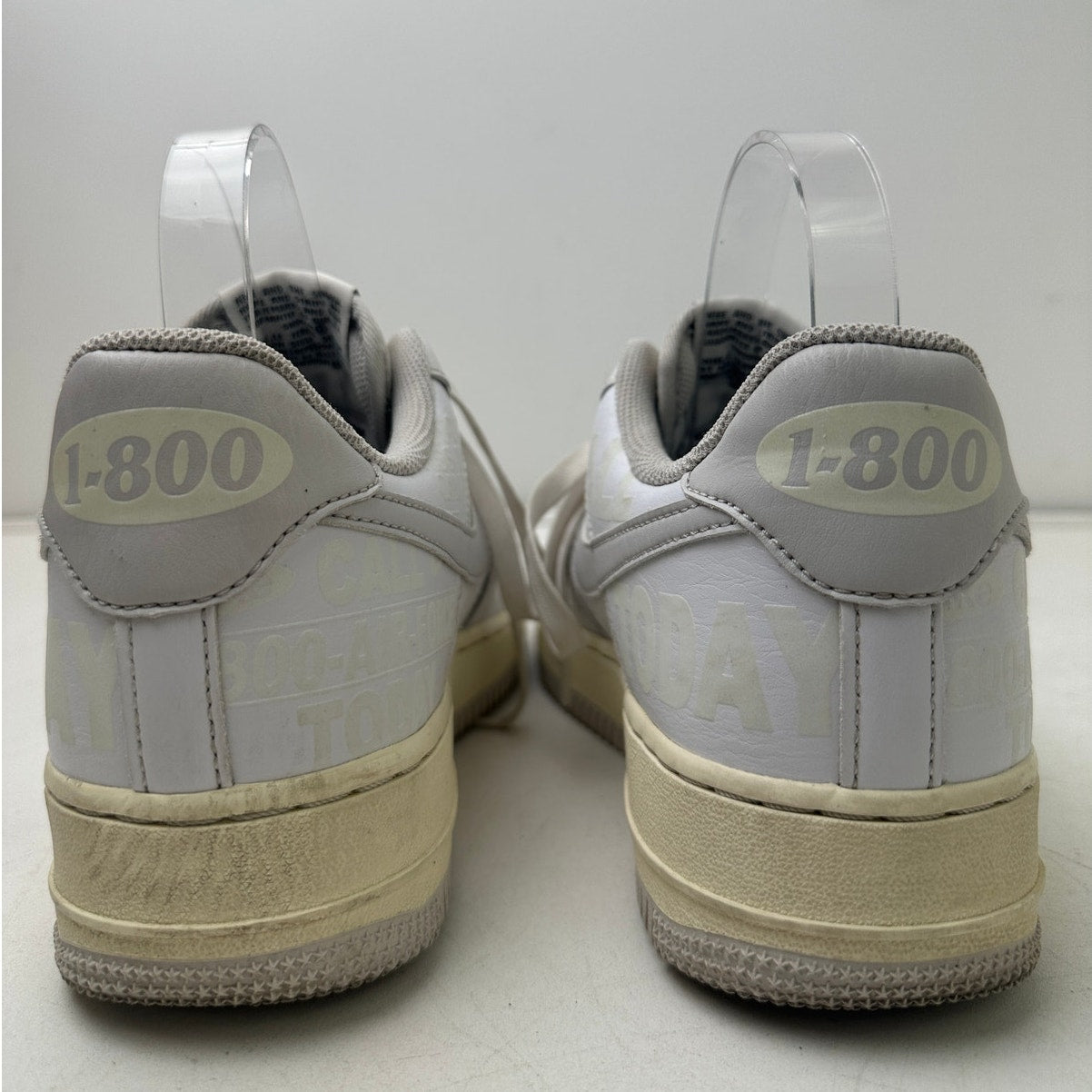 Nike Air Force 1 '07 Premium "1-800 Toll Free" White/Grey/Sail Sneakers Men's Sz 7.5