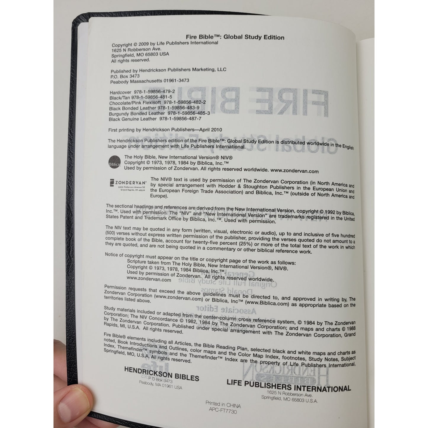 Fire Bible Global Study Edition New International Version Life Publishers 2009