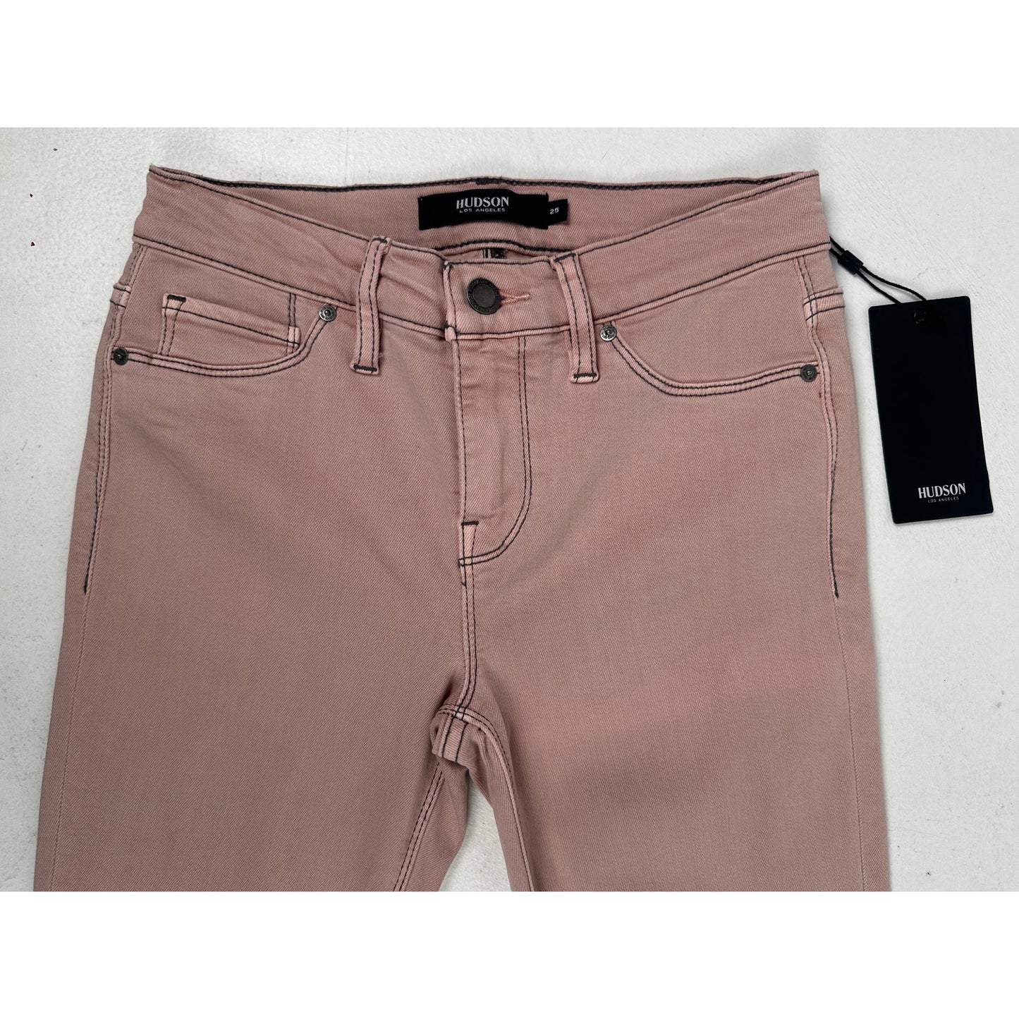 NWT Hudson Jeans Dusty Rose Tally Midrise Skinny Crop Pants Women's Sz 25