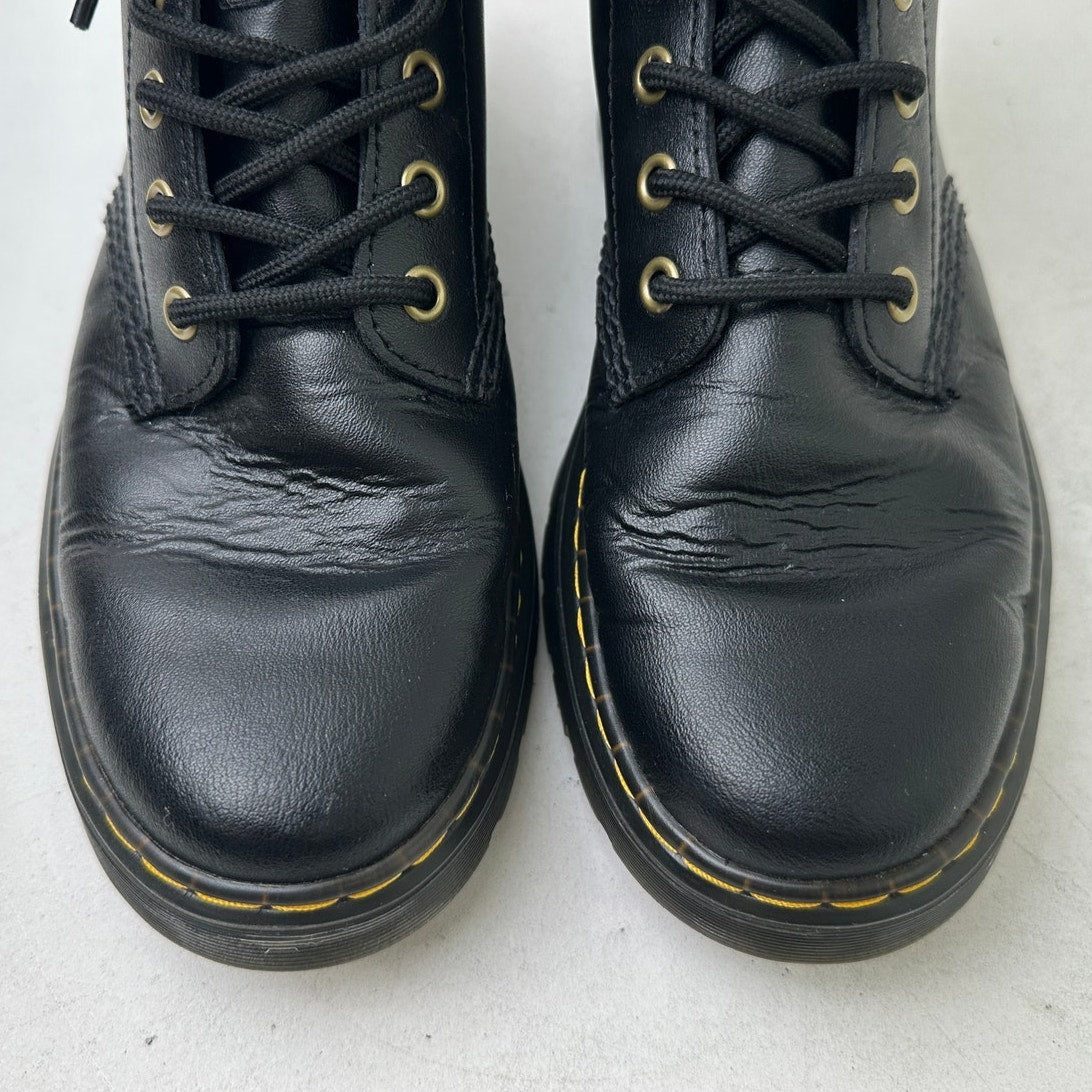 Dr. Martens Zavala Black Leather Combat Boots Women's Sz 8