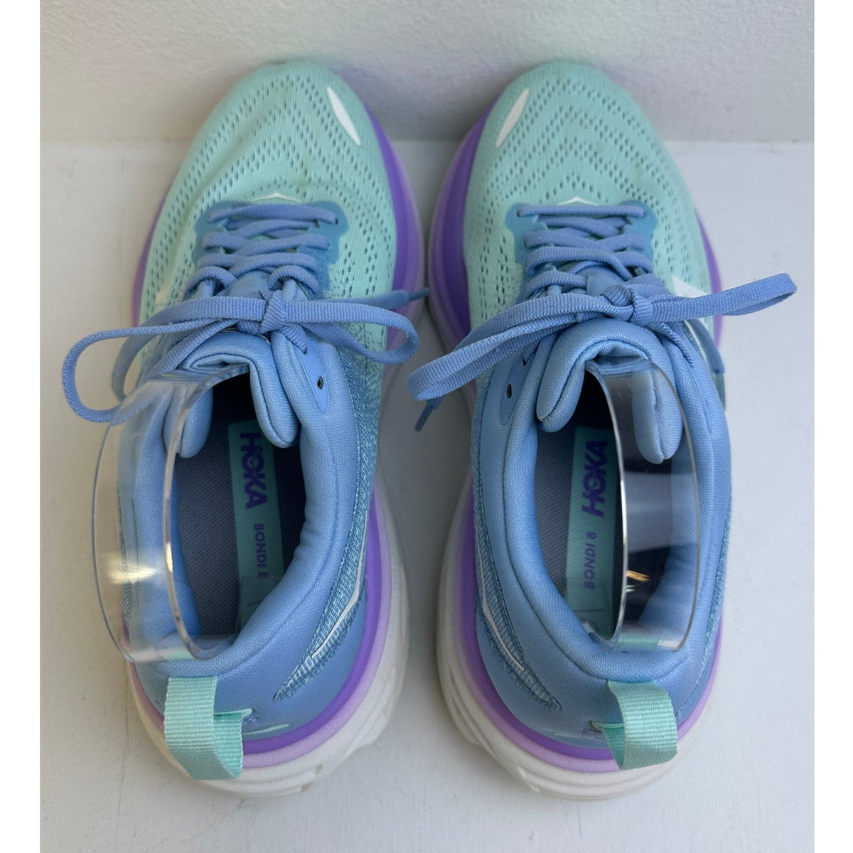 HOKA Bondi 8 Wide Airy Blue Sunlit Ocean Running Shoes Women's Sz 7.5