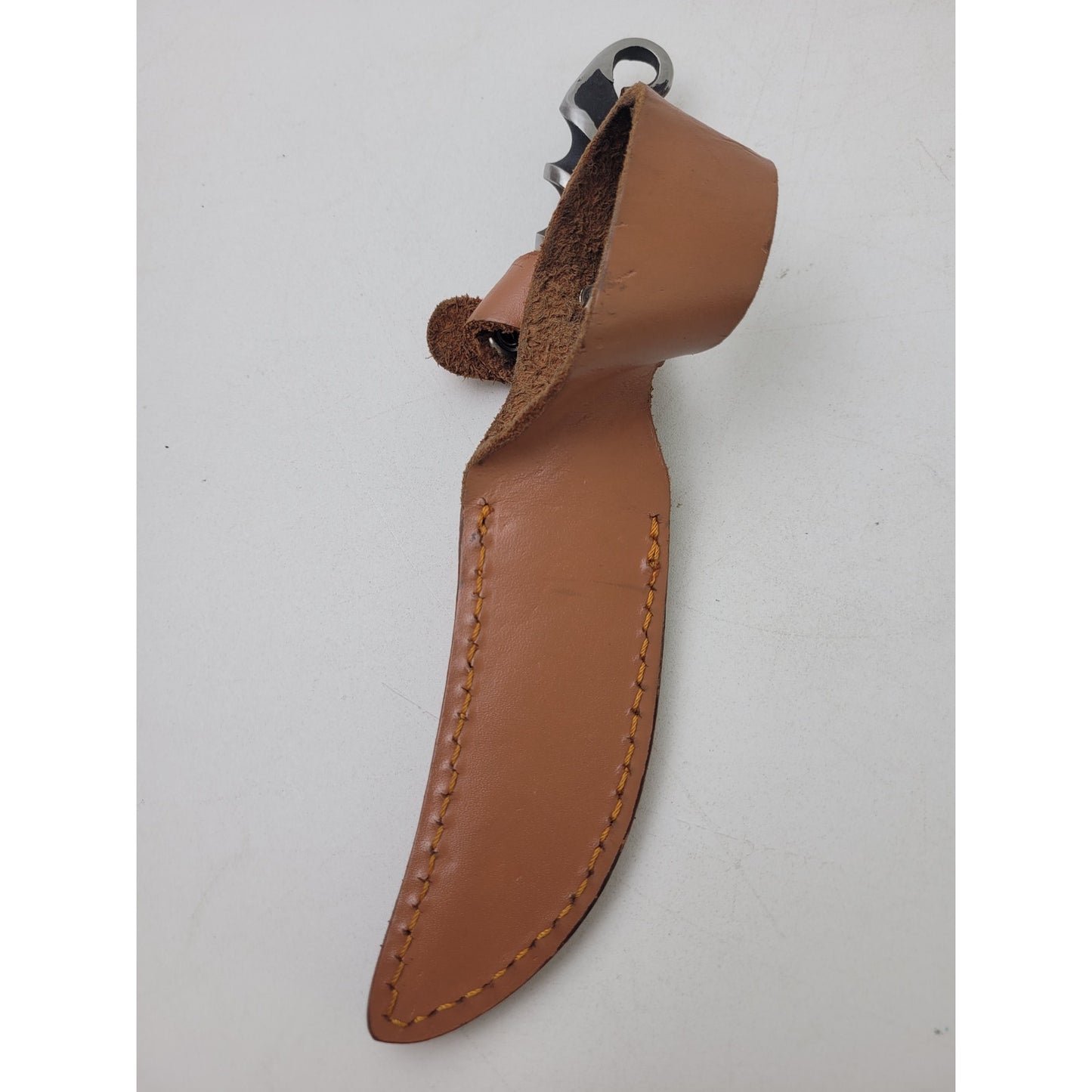 Herbertz 102011 Fixed Blade Knife Stainless Steel Twisted Handle Leather Sheath